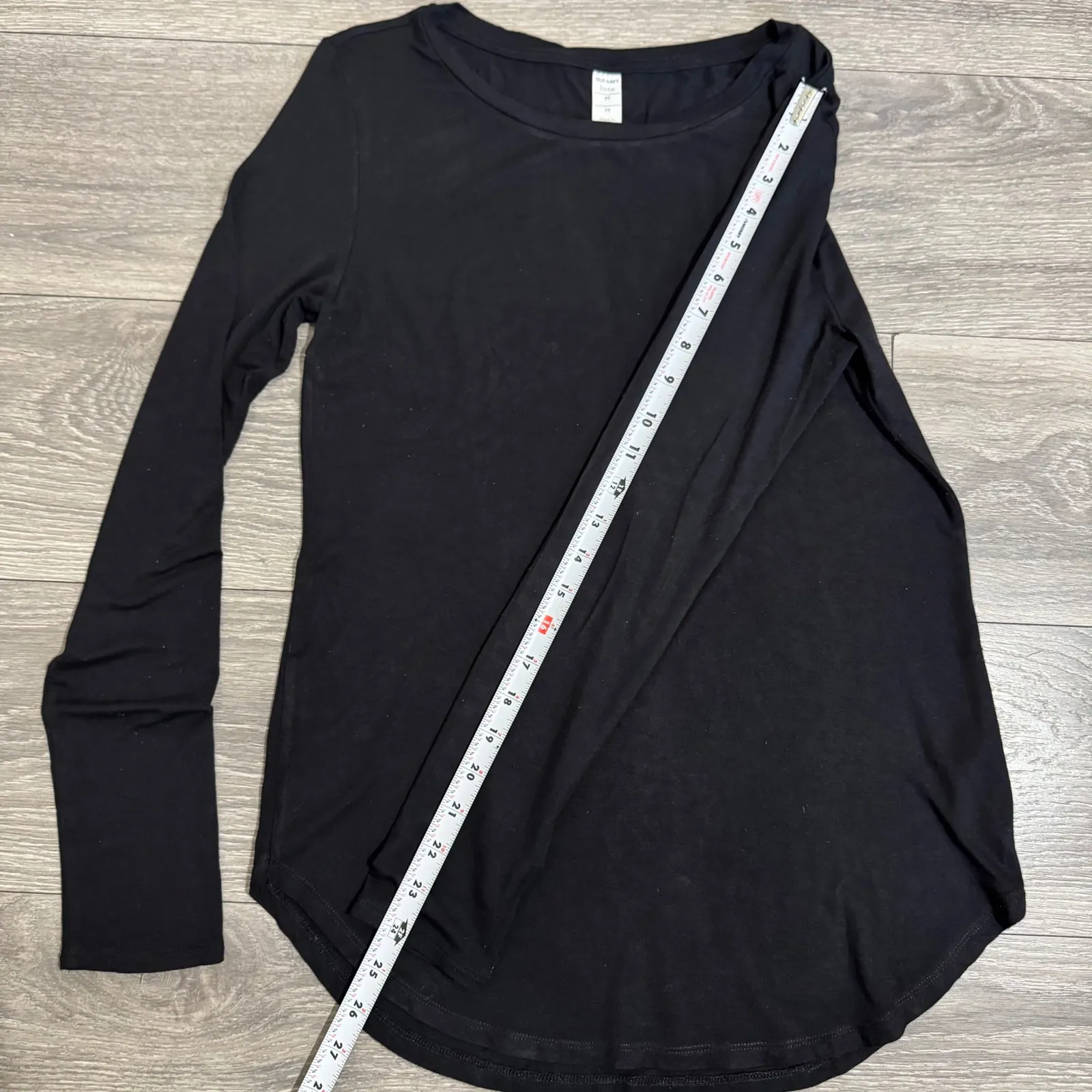 Old Navy  Luxe Black Long Sleeve Crew Neck Tunic Top Womens Size M - Image 10