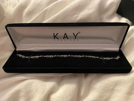 Sapphire Bracelet with Diamonds Sterling Silver - Image 2