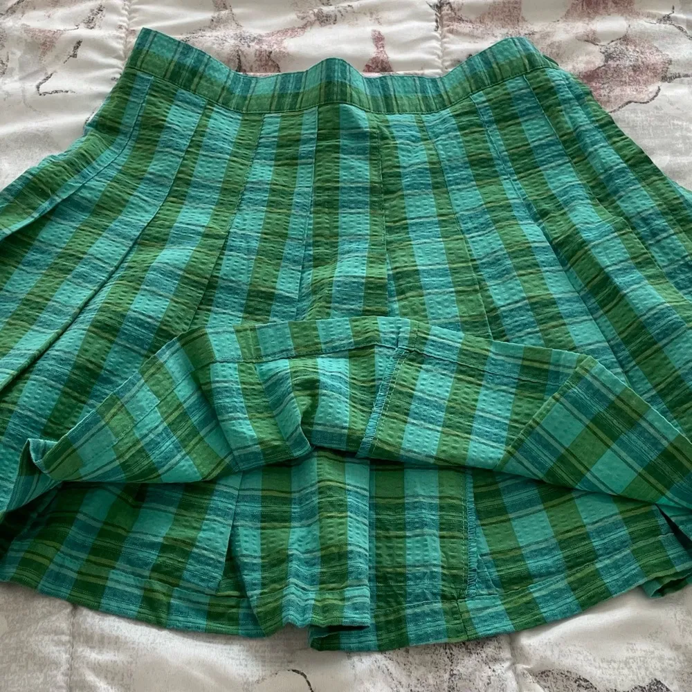 NWT Urban Outfitters Katie green plaid pleated academia mini skirt, size S - Image 14
