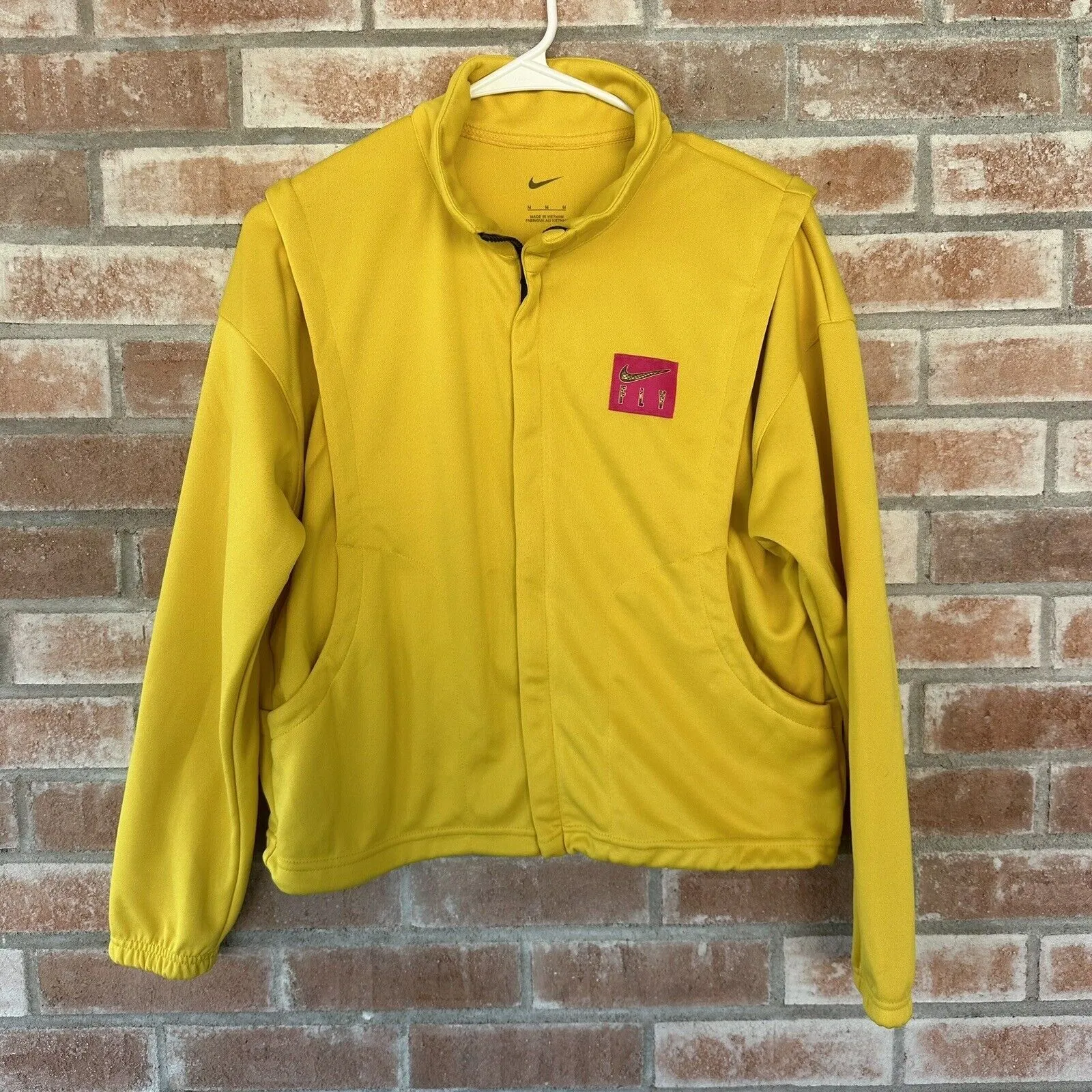 Nike Retro Fly Dri Fit Basketball Jacket Yellow Medium - Image 4