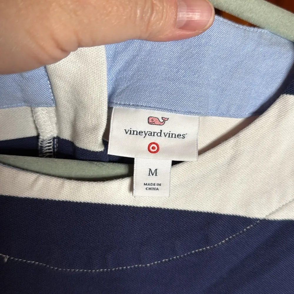 Vineyard Vines X Target Striped Crewneck Knit Dress Navy Blue & White Sz Medium - Image 4