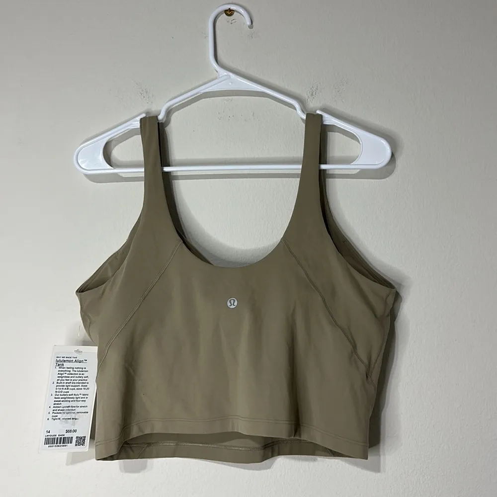 NWT Lululemon Align™ Tank Top Light Support, A/B Cup - Sheer Oak size 14 - Image 4