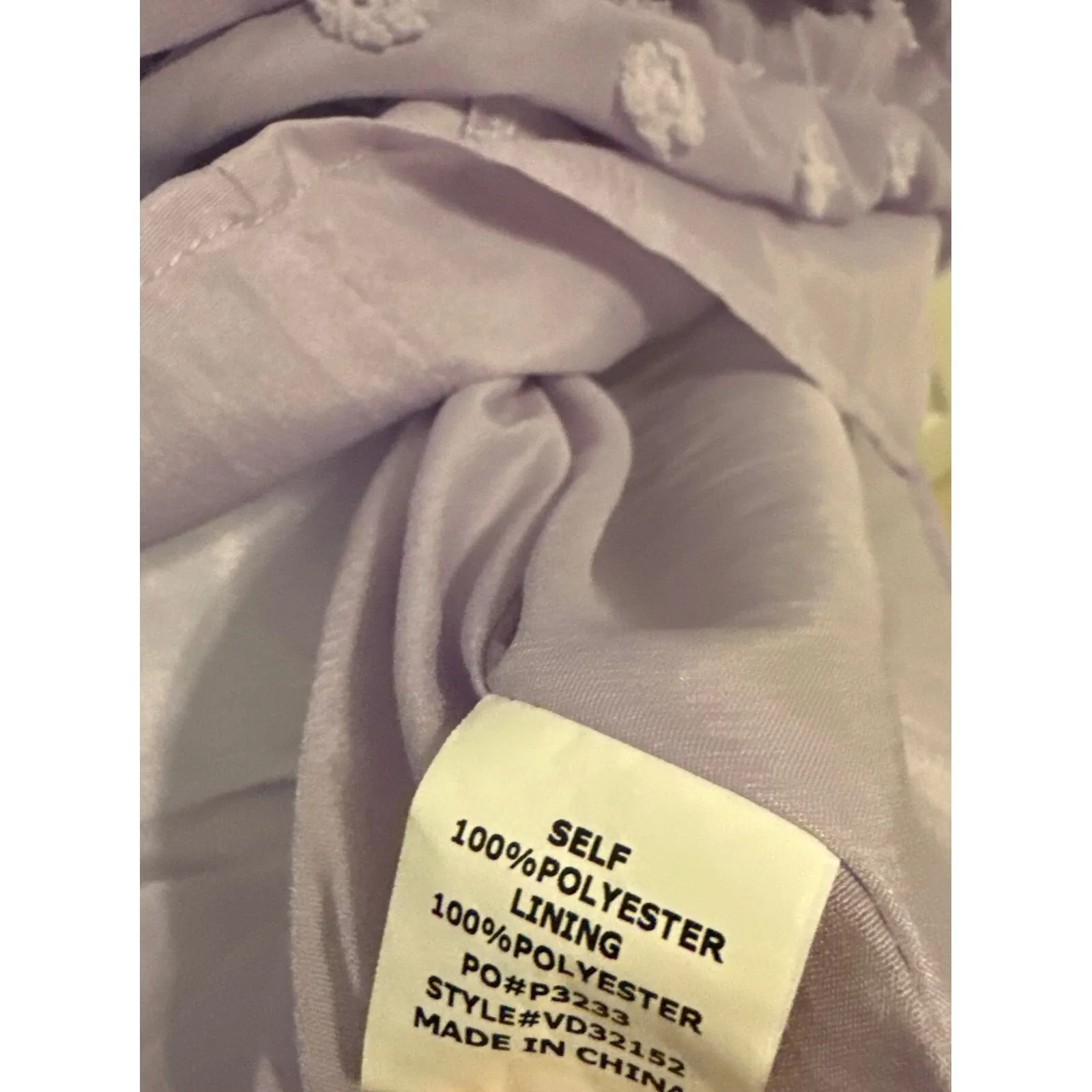 Vine‎ & Love Mini Dress Tiered Babydoll Pom Dot Tie Neck Purple S - Image 5