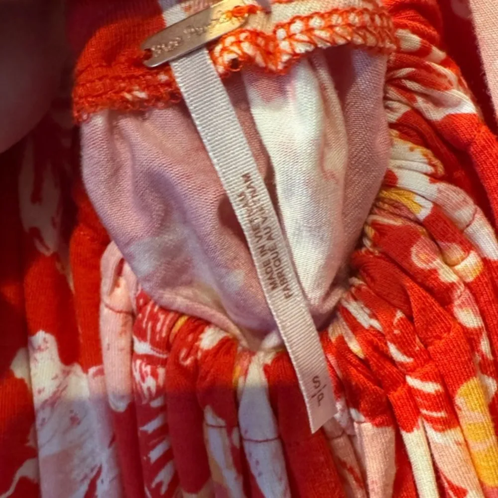 Free People Baja Babe Red Floral Tie Back Knit Tee – Size Small‎ – NWT - Image 3