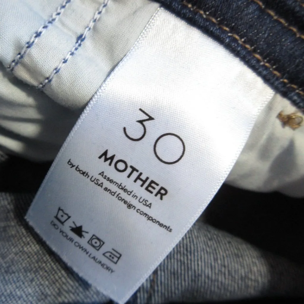 NWT Mother The Halter Doozy Jumpsuit in Home Movies Stretch Flare Denim 30 Blue - Image 9