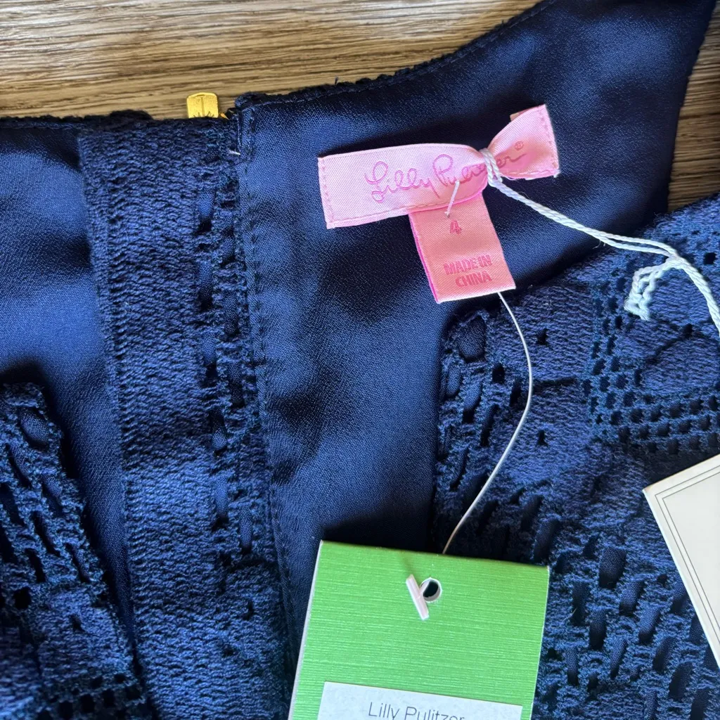 Lily Pulitzer womens Augusta shift dress navy size 4, NWT - Image 5