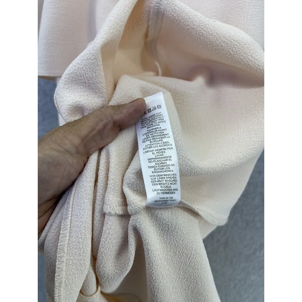 ASOS Women's Dress Tiered Sleeveless Light Pink Size High Neck Trapeze - Image 4