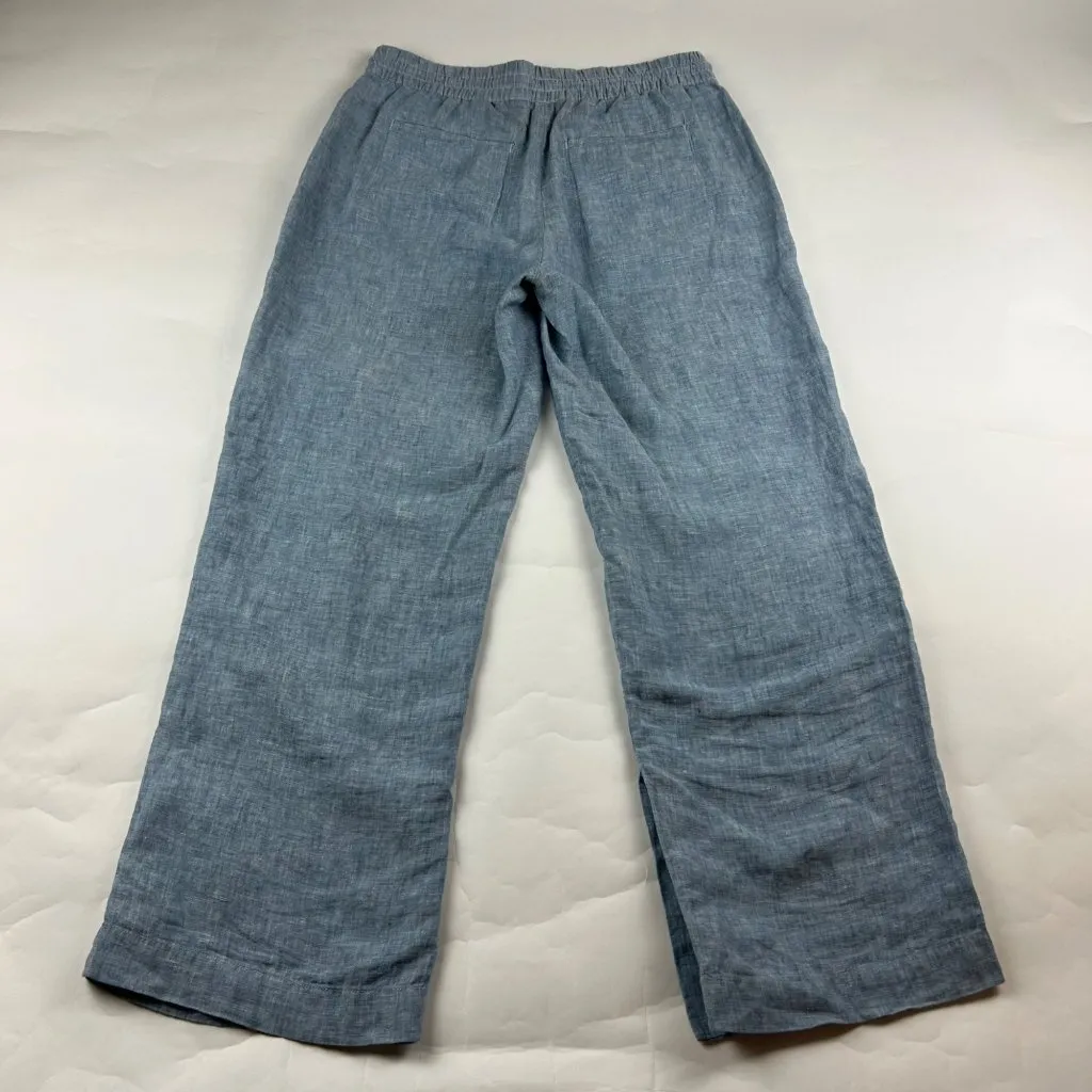 Athleta Blue Chambray Linen Cabo Wide Leg Pant 8 - Image 6