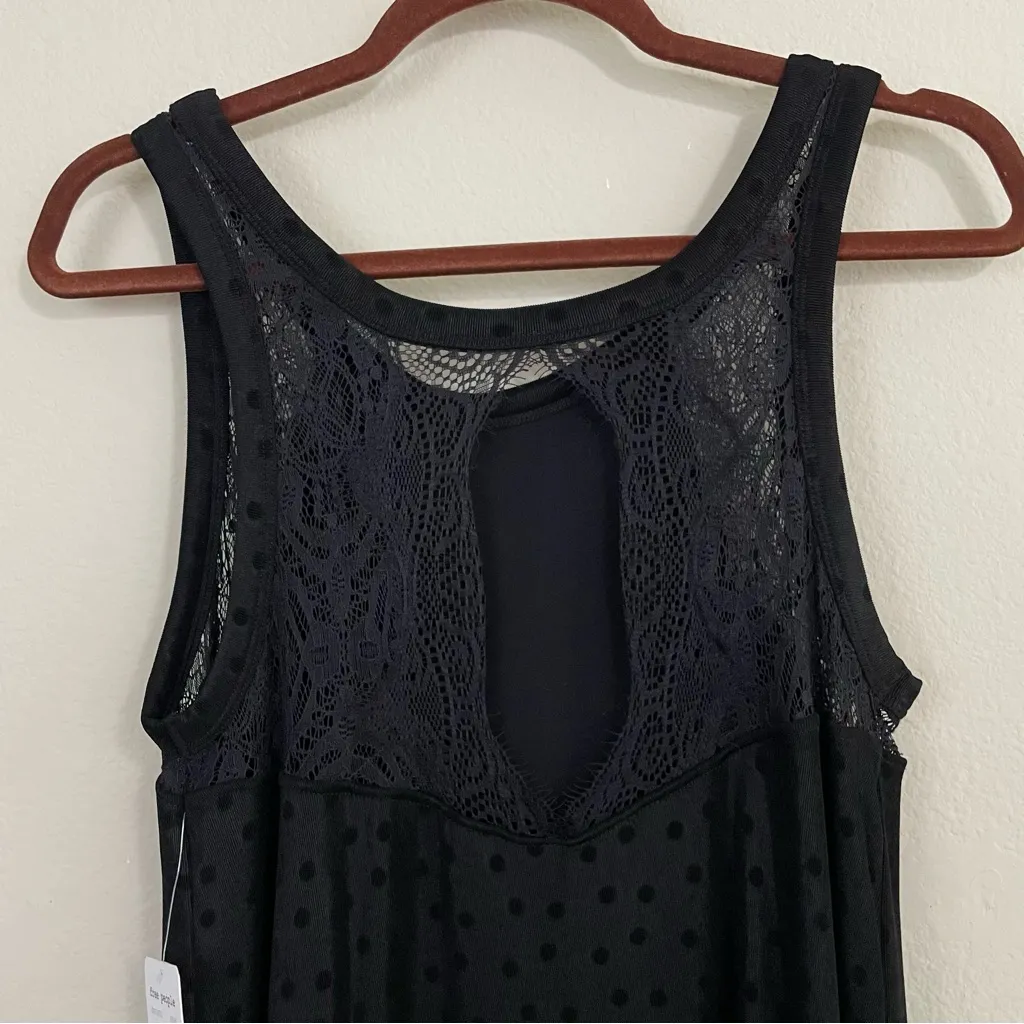 Free‎ People Make It Count Swing Black Polka Dots Asymmetrical Dress NWT Size S - Image 11