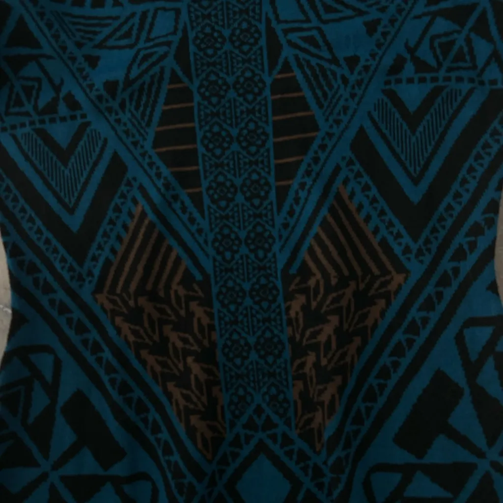 Flying Tomato Blue and Brown Knit Dress - Image 2