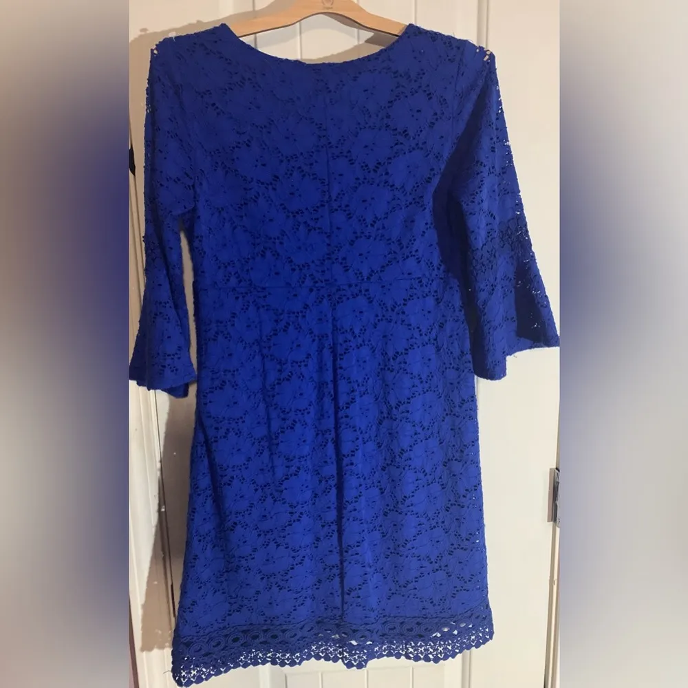 Alfani Bright Blue Lace Midi Dress Sz Petite S Pre Owned Excellent Condition. - Image 2