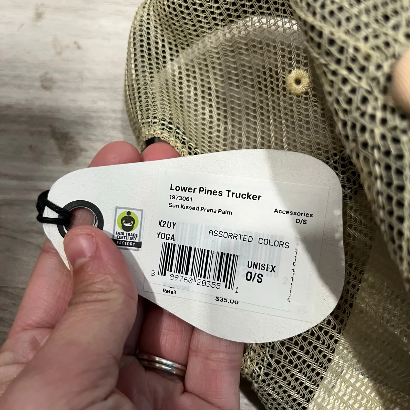 New Prana Lower Pines Trucker Hat Sun Kissed Prana Palm O/S Outdoor Hiking - Image 3