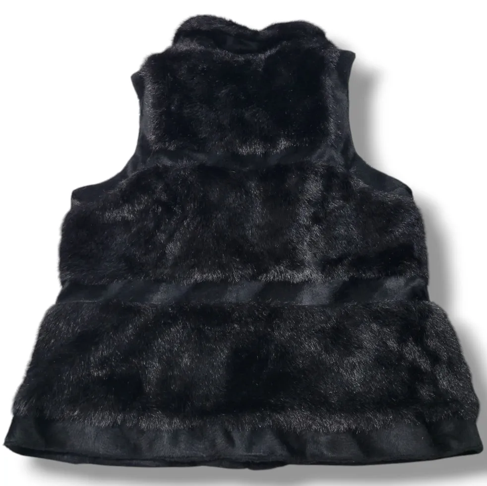 RLZ Vest Size Large Women's Faux Fur Vest Black Sleeveless Vest Jacket Pre-owned Women's Vest - Image 4
