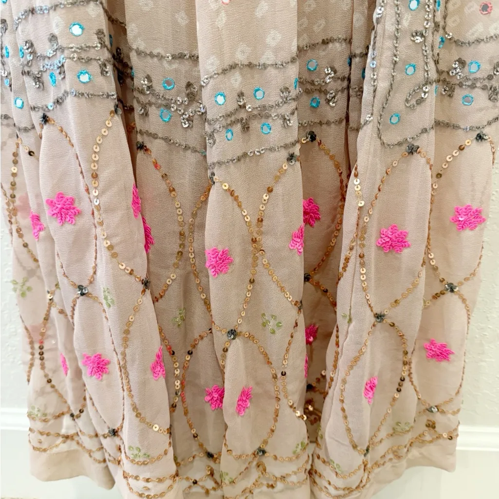 FREE PEOPLE NEW ROMANTICS Shanti‎ Jumpsuit Sequin Hem Boho - Image 7