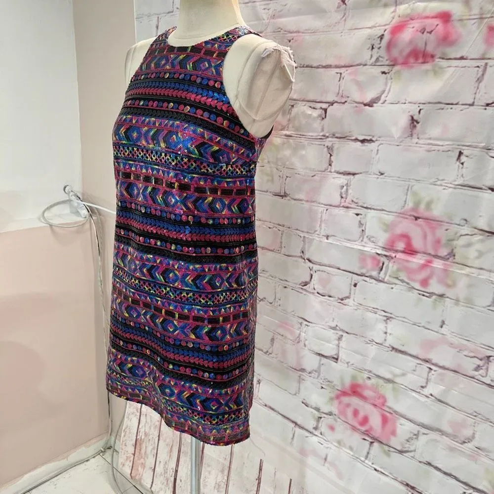 Amanda Uprichard sleeveless colorful sequin mini cocktail party dress - Image 5