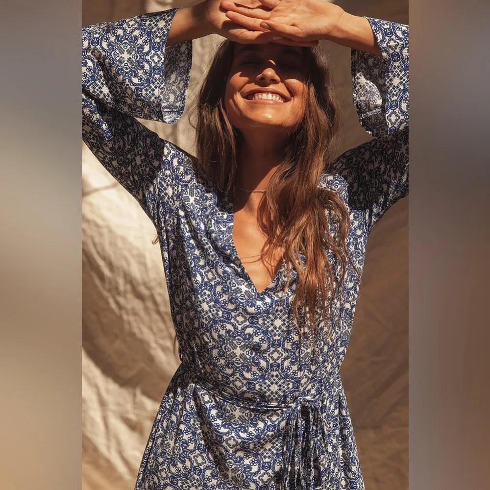 Lulu’s Mandala Daydream Blue Print Maxi Dress Small - Image 11