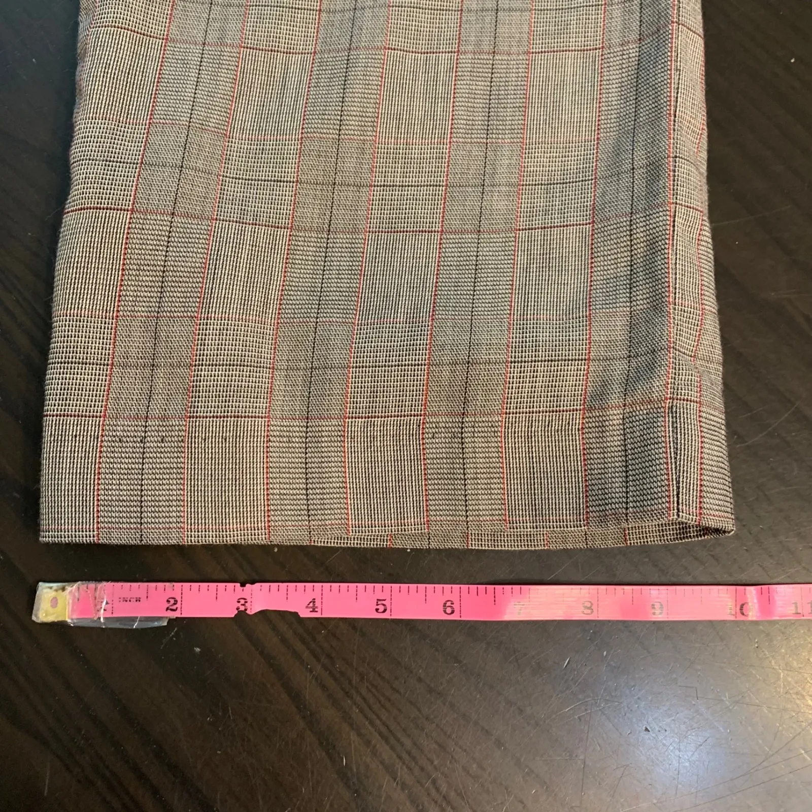 VTG CARLISLE Plaid Wool Blend Retro Trouser 8 Gray Red Classic Career Pants READ - Image 12