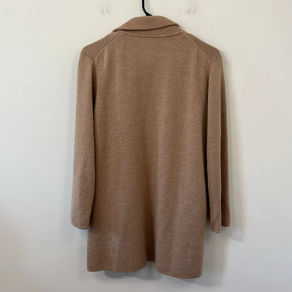 J.Crew Open-Front Sweater-Blazer 100% Merino Wool Tan Size Medium - Image 7