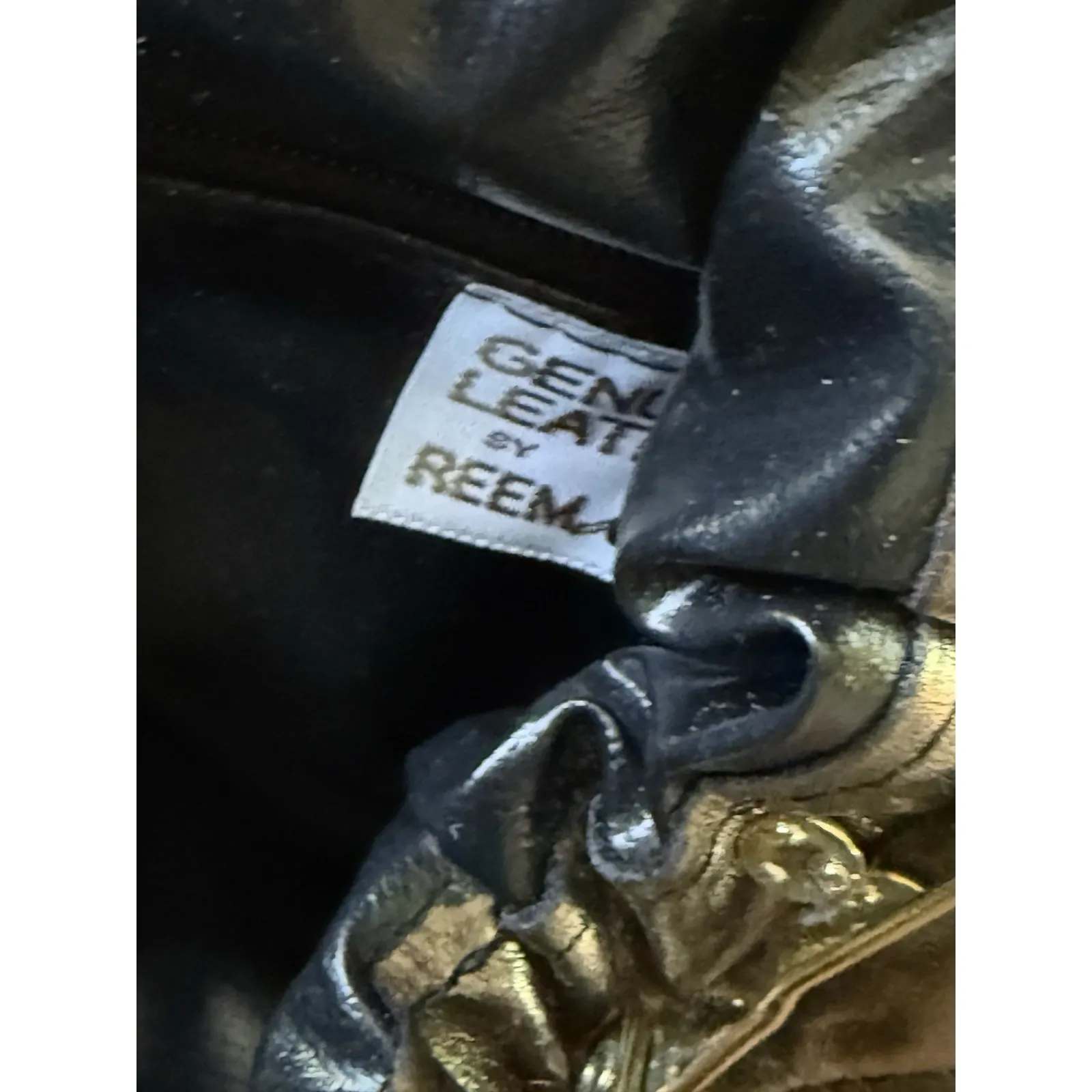 Vtg Reem Leather Metallic Patchwork Purse Satchel Handbag 1980's Retro Turnkiss - Image 7