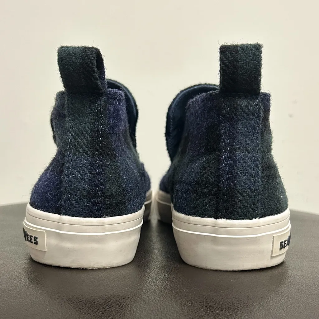 Seavees Blackwatch Plaid Huntington Middie Highlands Pull On Wool Flannel Shoes - Image 6