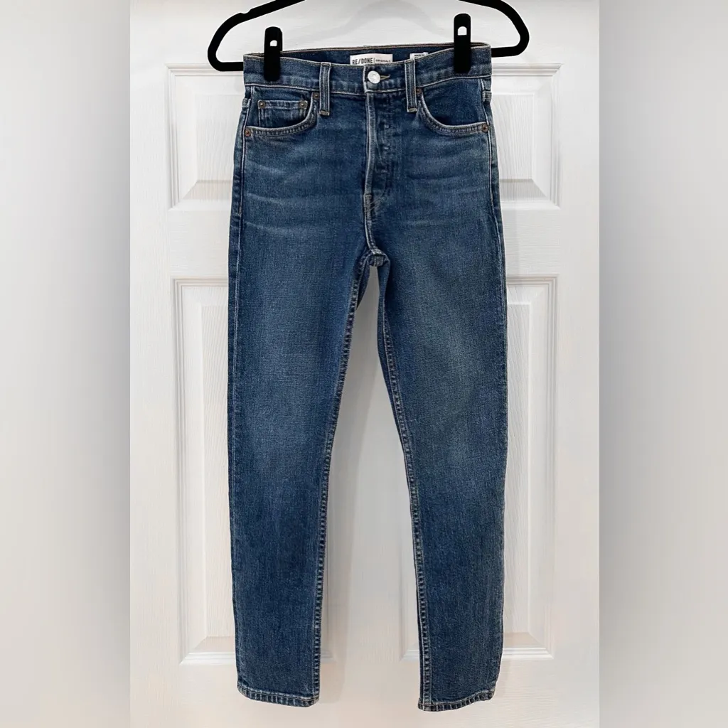 RE/DONE Originals 90s High Rise Ankle Crop in Mid 70s Blue sz 25 - Image 5