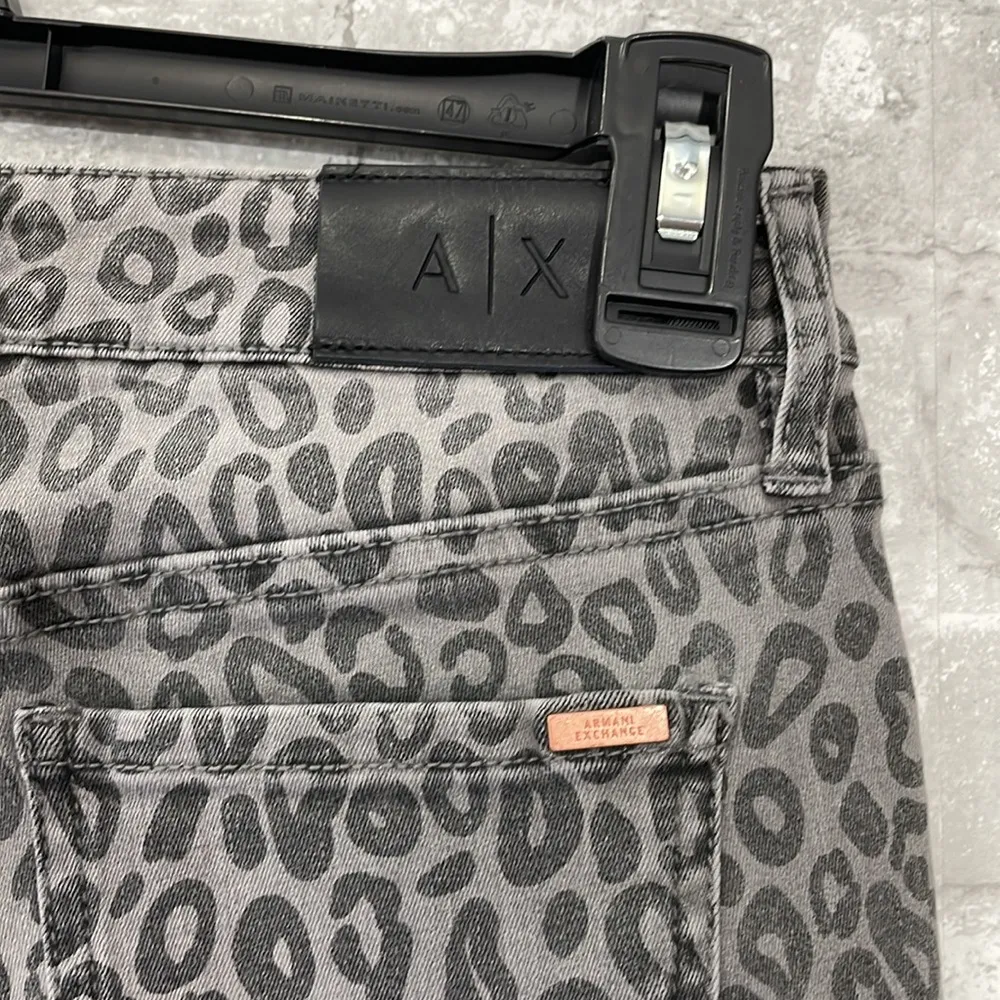 Armani Exchange Super Skinny Animal Print Cropped Jeans - Image 5
