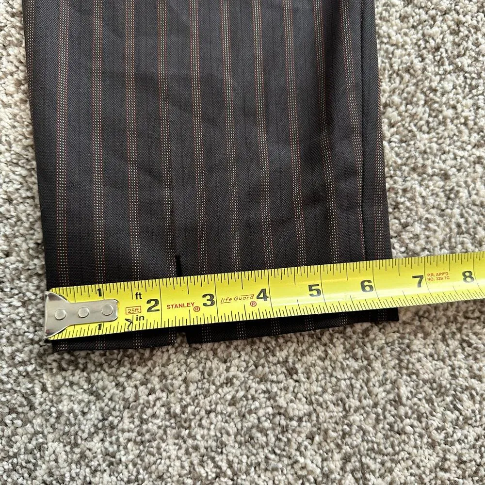 Piazza Sempione brown pinstripe wool/silk blend dress pants size 42 - Image 12