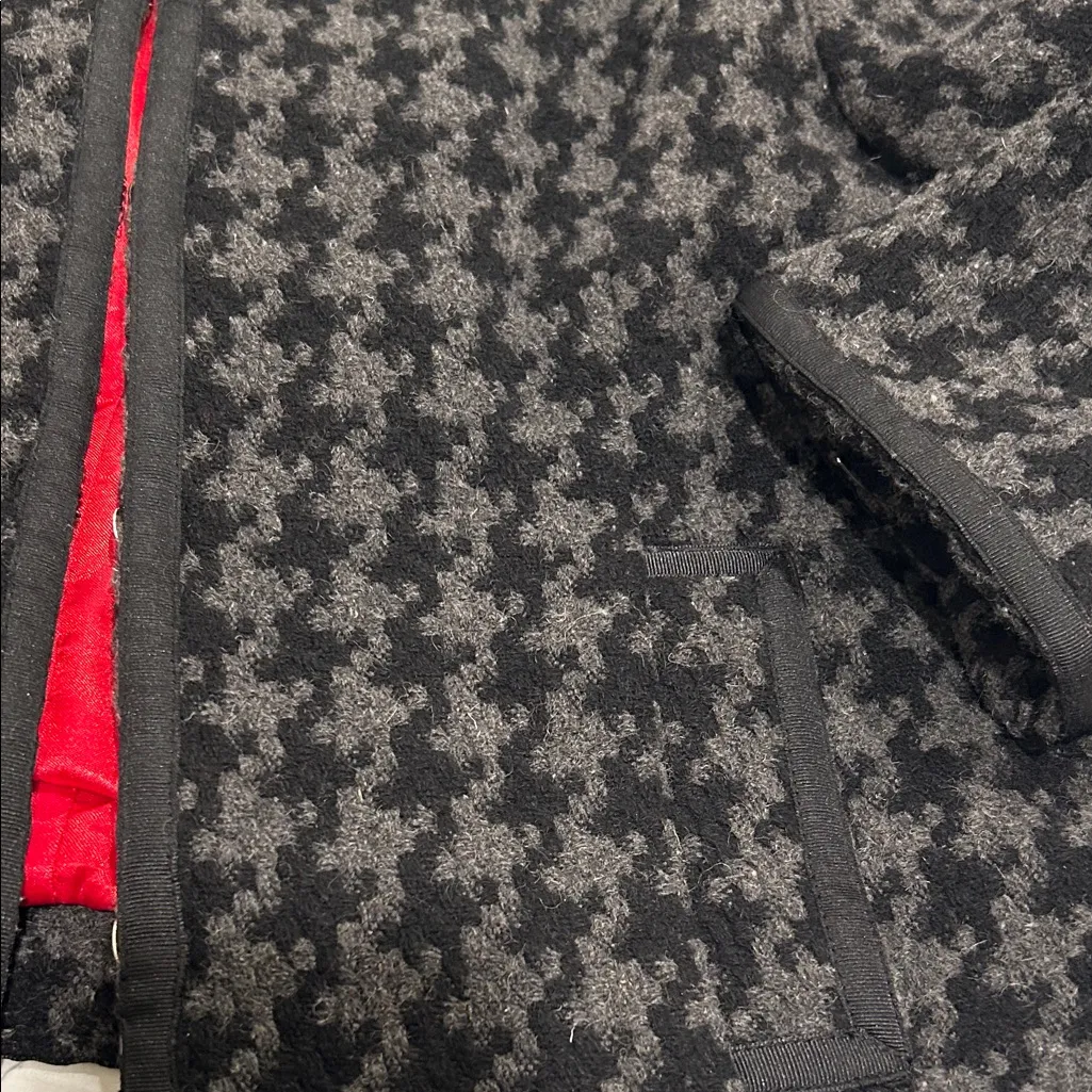 Mossimo Tweed black and gray houndstooth Wool Blend Grey & Black Size L Jacket Size L - Image 6