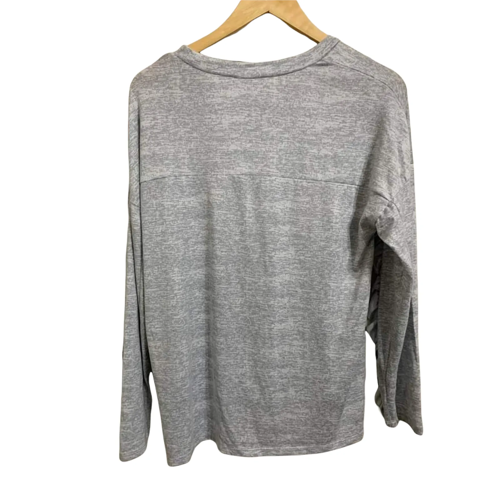 Belle by Belldini Heather Light Grey Ruffle Soft Top Size Medium NWT‎ Gray - Image 2