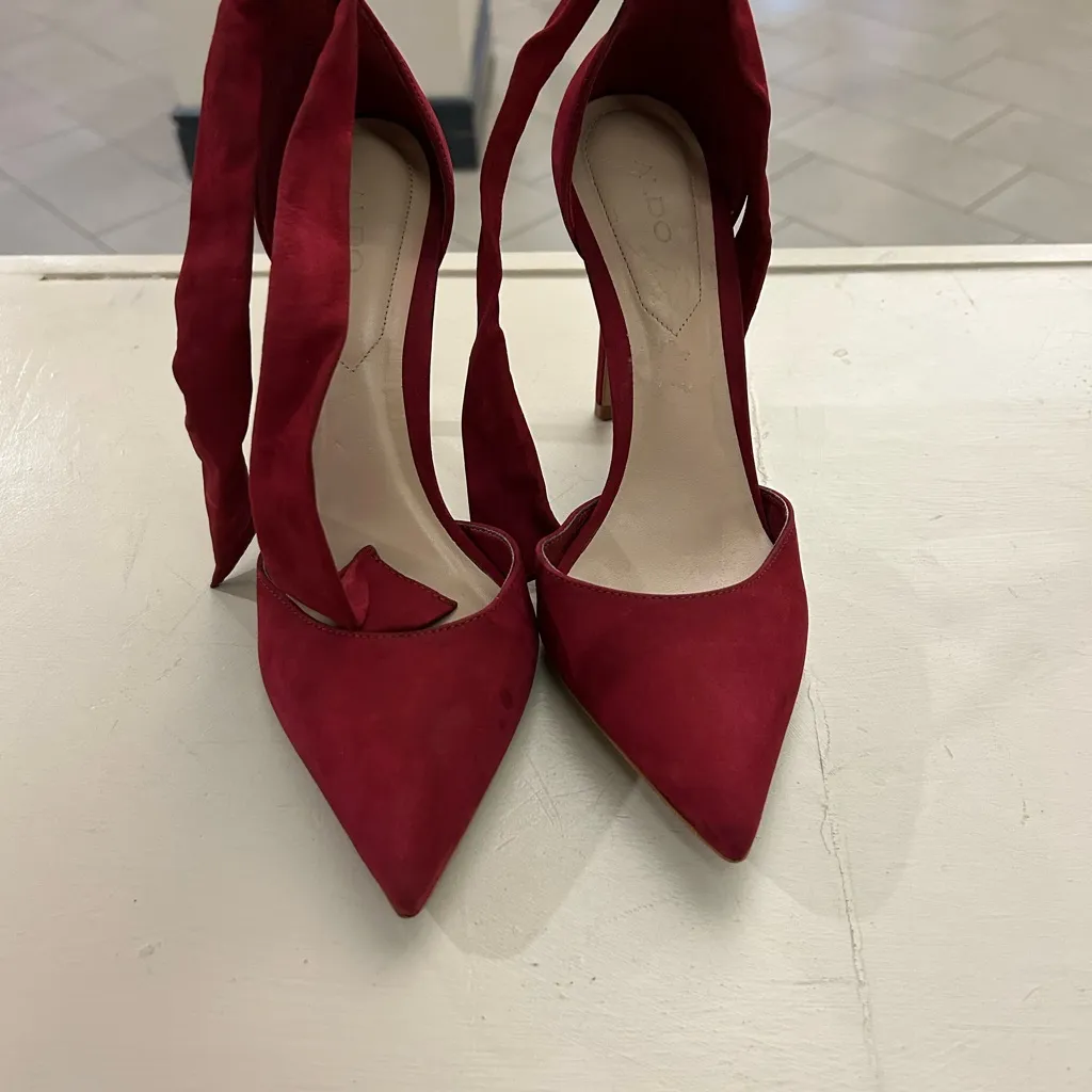 Heels Chic Red Ankle Strap Heels by Aldo. 8-perfect shape-hardly used! - Image 10