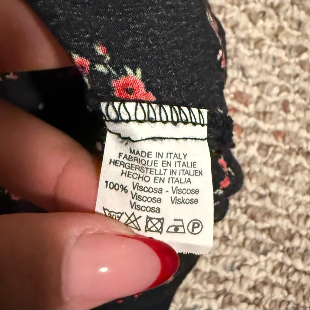 Brandy Melville Floral Black Red Clare Mini Skirt - Image 6