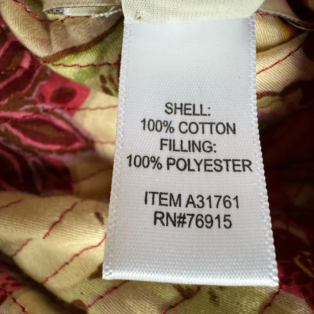 Appleseed Petites Pink Floral Cotton Reversible Quilted Jacket Size Small - Image 6