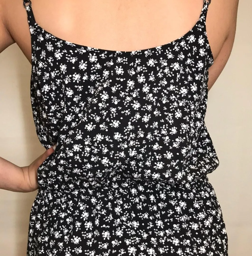 Black and White Floral Romper - Image 3