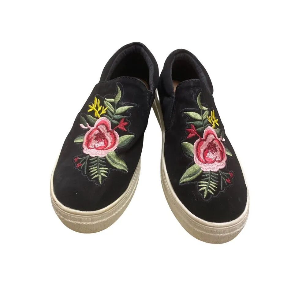 Brash black embroided floral shoe sneakers size 7.5 SKU 1090 - Image 6