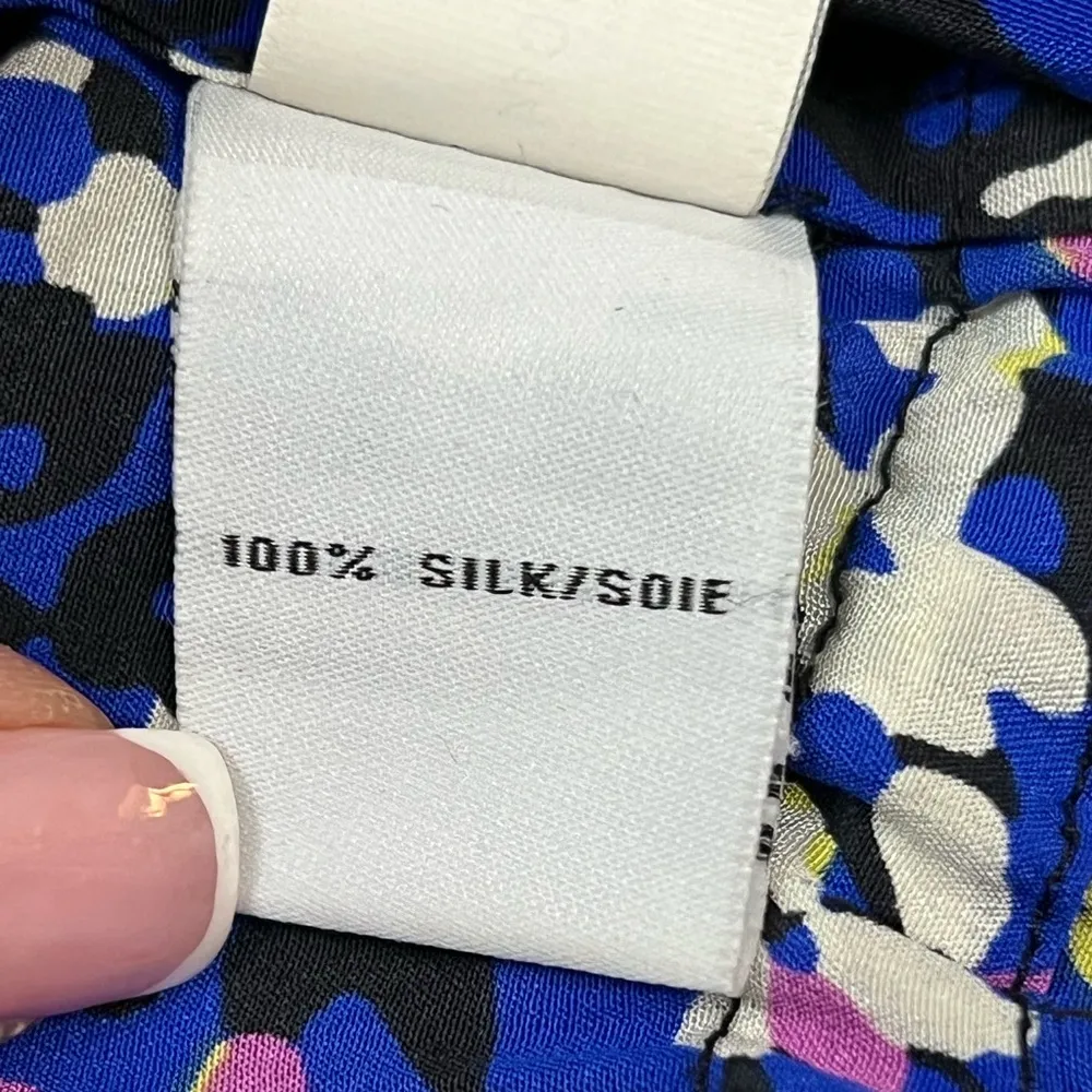 Diane Von Furstenberg Abstrat Foral 100% Silk Dress - Size 4 - Image 12