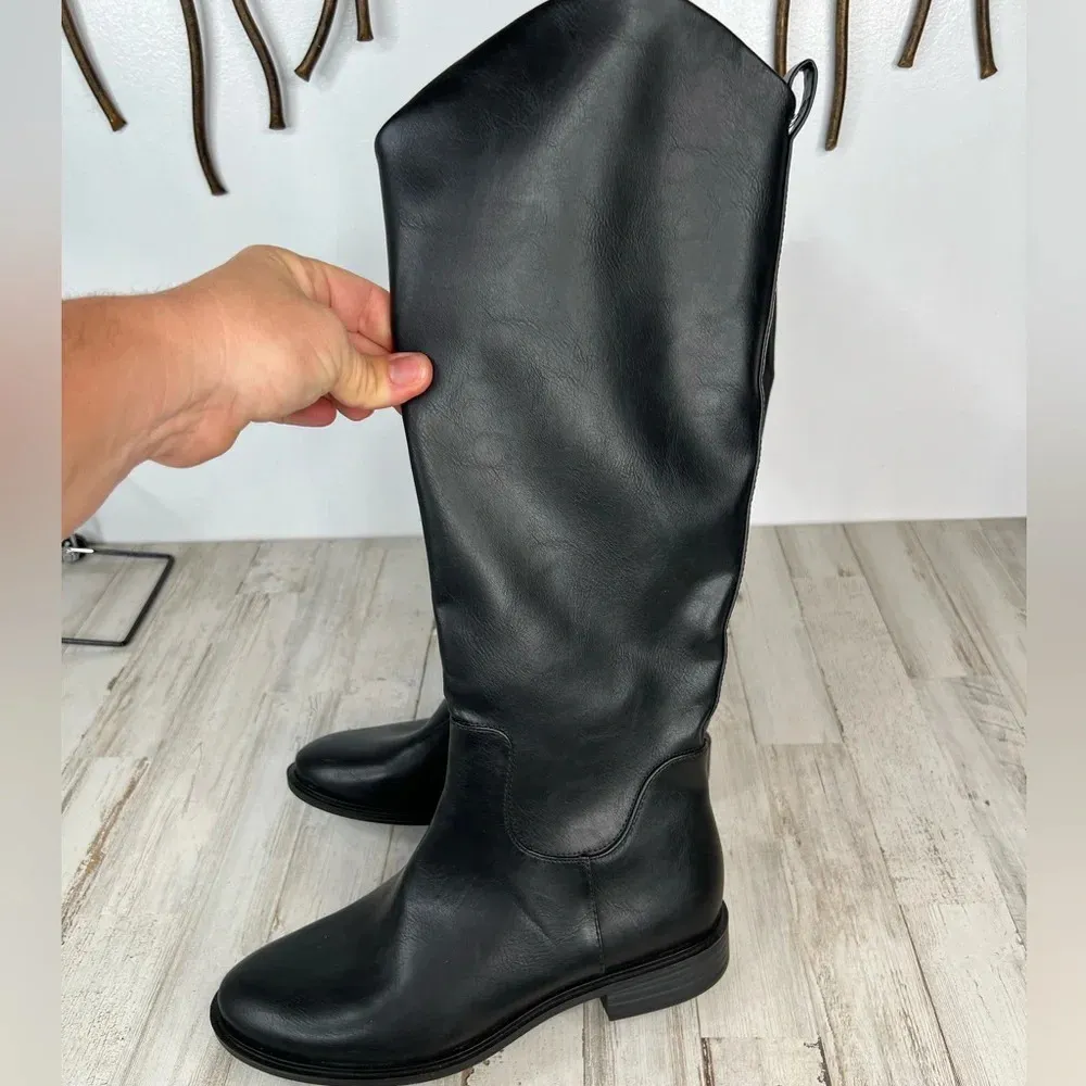 Nordstrom Rack Women's Black Meadow Riding Boots Size 6M Zip Up - Image 7