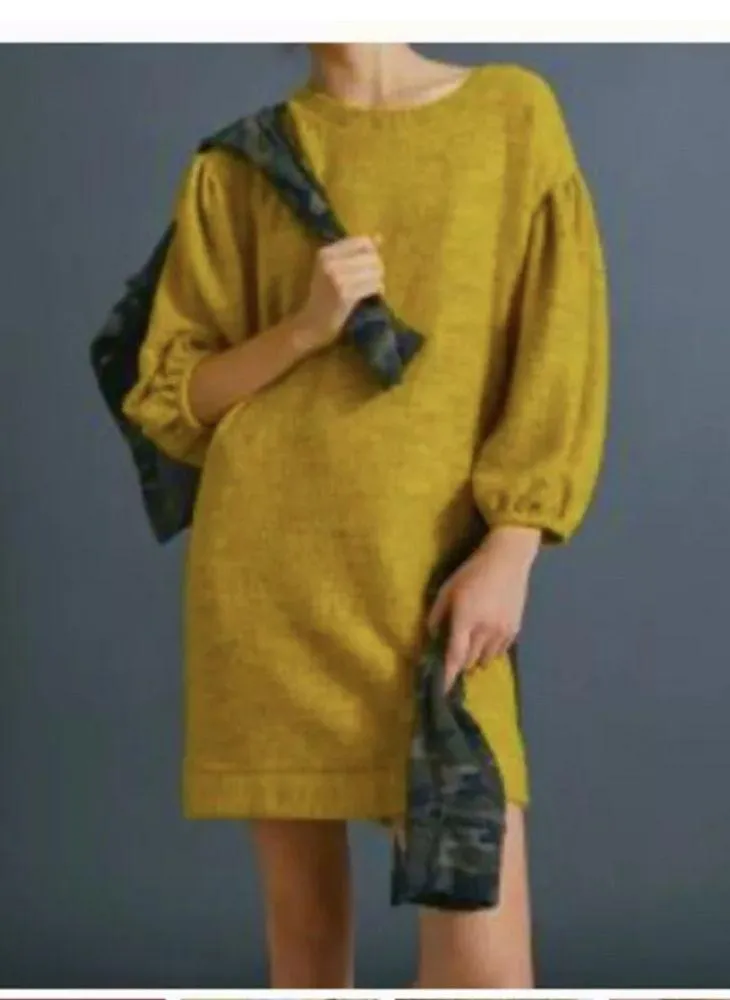 Anthropologie Saturday Sunday Lyla yellow knit dress small New NWT RARE HTF - Image 7