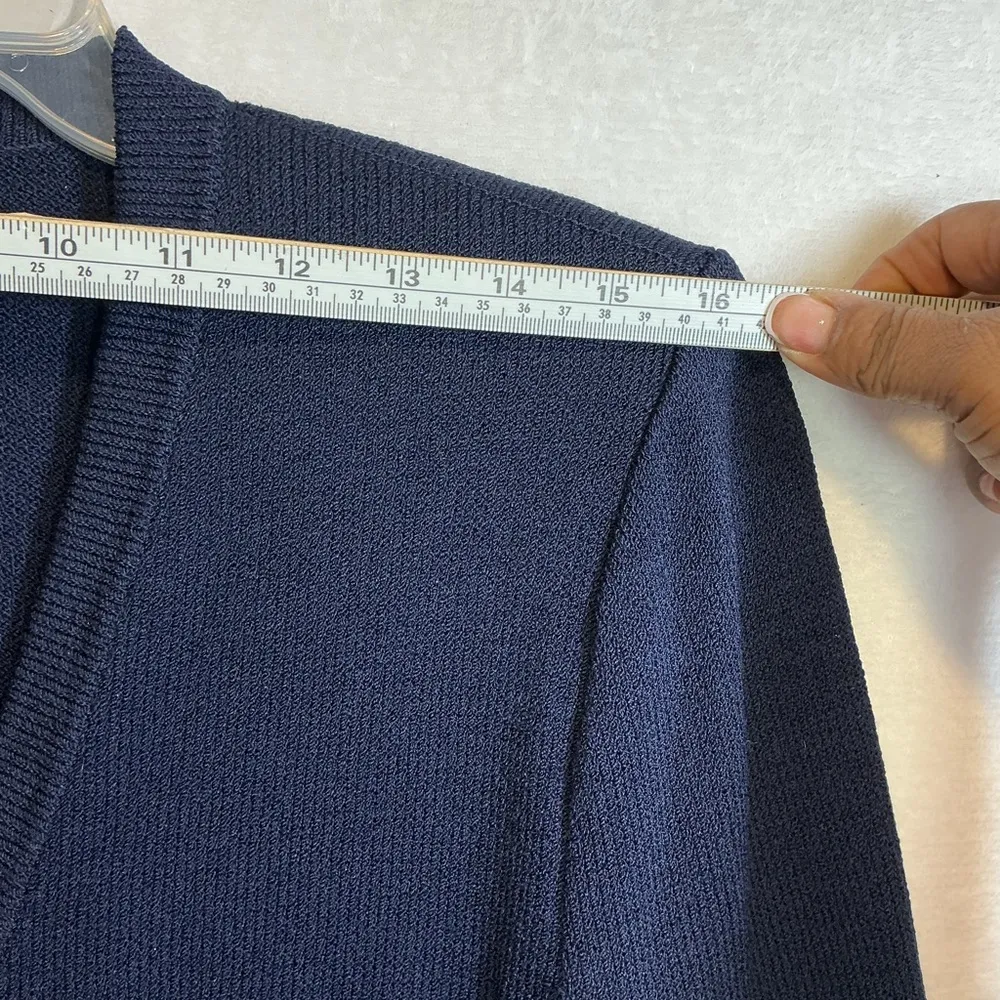 St. John Midnight Blue Sweater with Gold Accents A0455 - Image 4