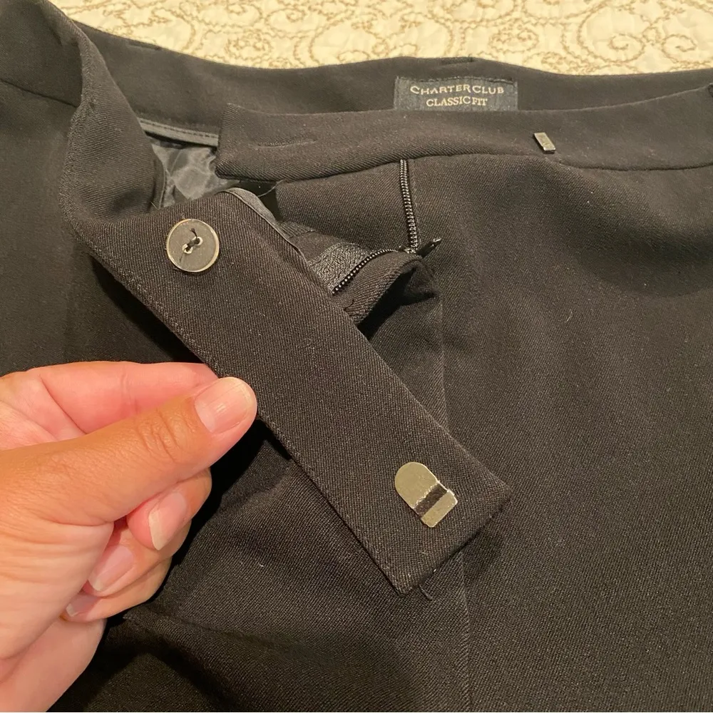 Charter Club Classic Fit Women’s Black Wide Leg Pants Size 12 Regular - Image 3