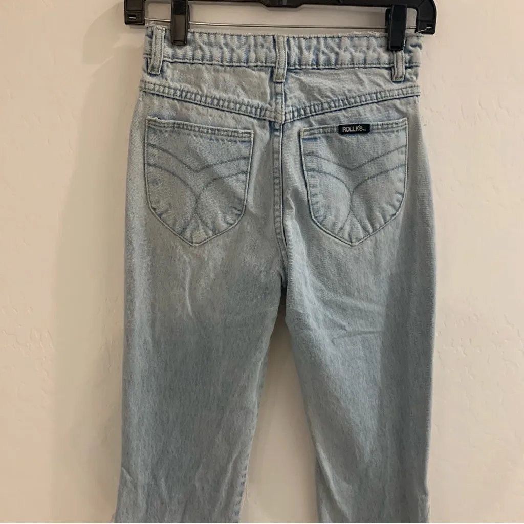 Rolla’s High Rise Straight Distressed Sunbleach Worn Wash Jeans Size 24 - Image 9