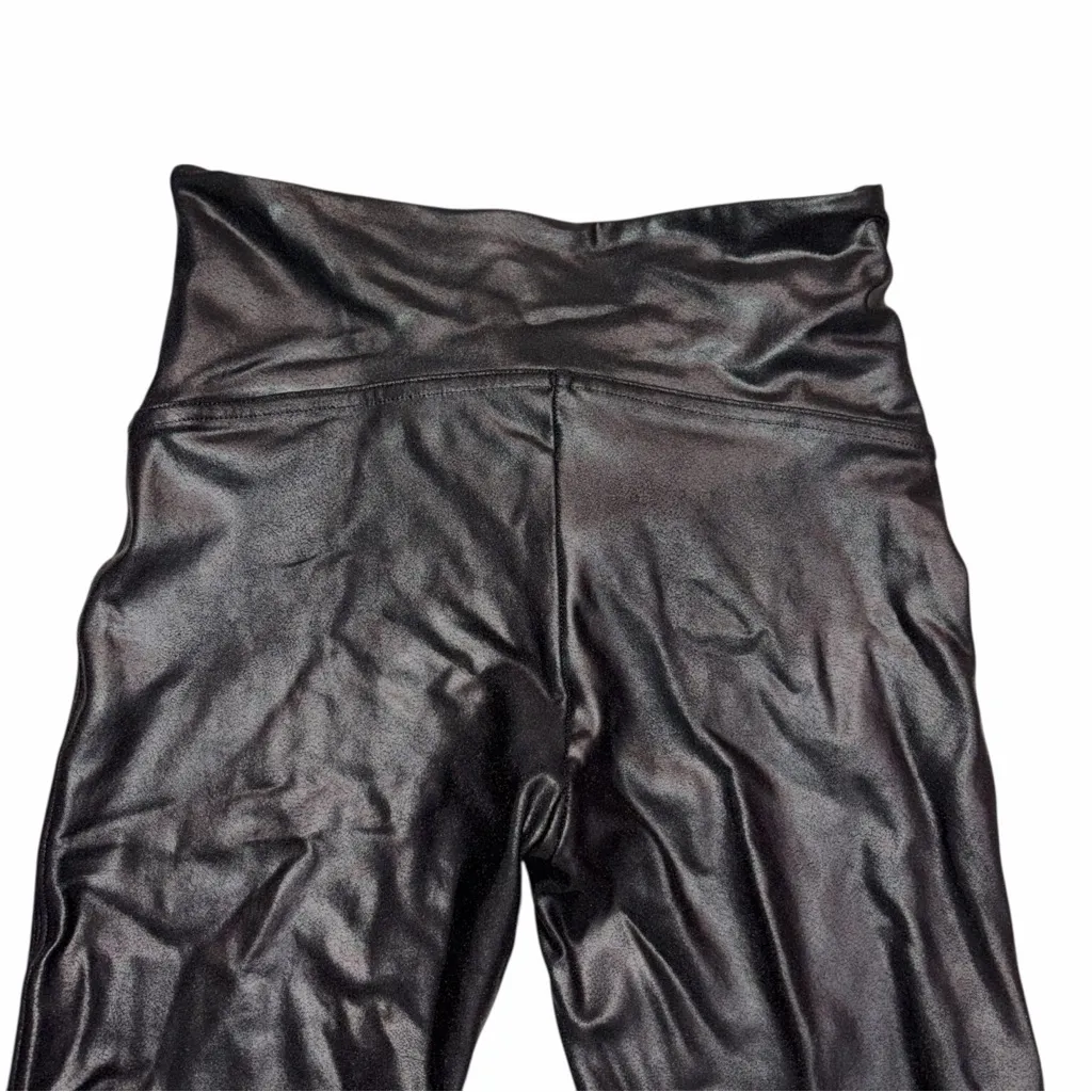 Spanx Black Faux Leather Leggings Tights Pants size Medium - Image 5