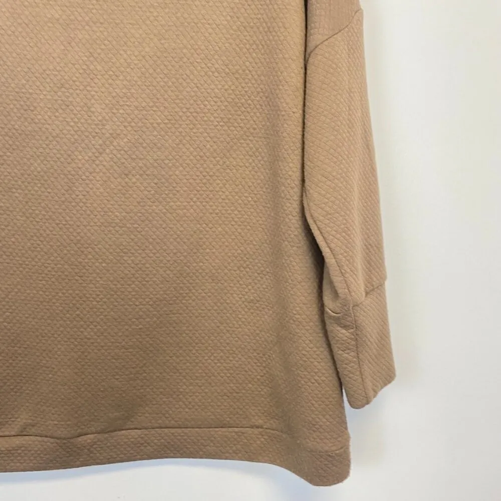 Tribal Jeans Brown Quilted Mock Turtleneck Sweatshirt Size M - Image 7