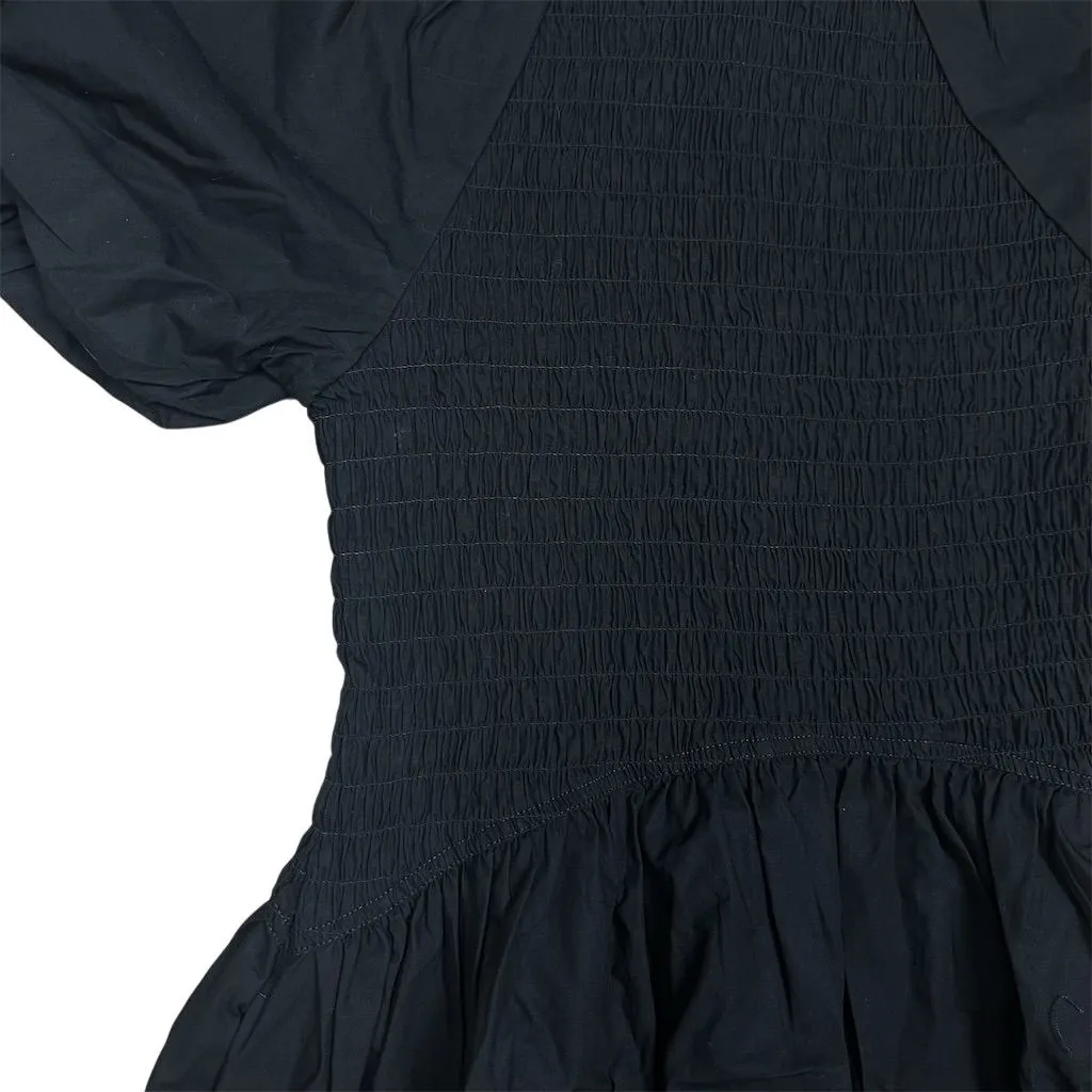 NWT J. Crew Women's Black Meadow Midi Dress M Cotton Poplin Minimalist Flowy - Image 3