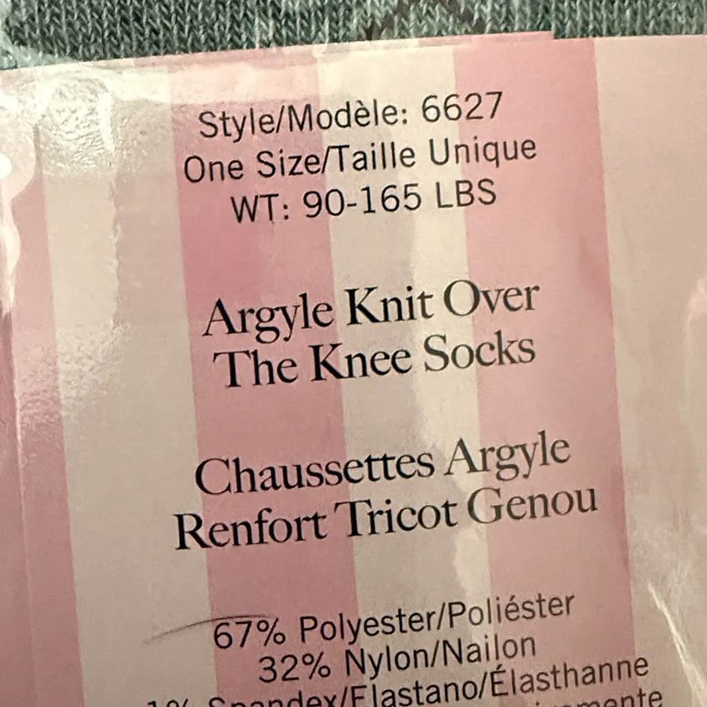 Leg Avenue Argyle Over the Knee Socks - Image 2