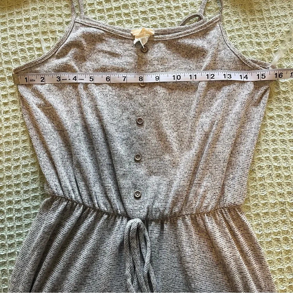 Caution to the Wind  Gray Heathered Stripped Comfy Casual Jumpsuit Size Medium - Image 11