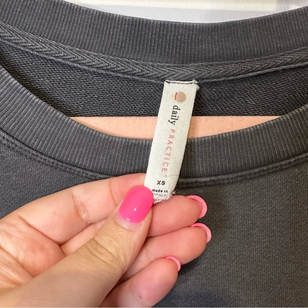 anthropologie daily practice washed tunic sweatshirt dress size extra small Gray - Image 4