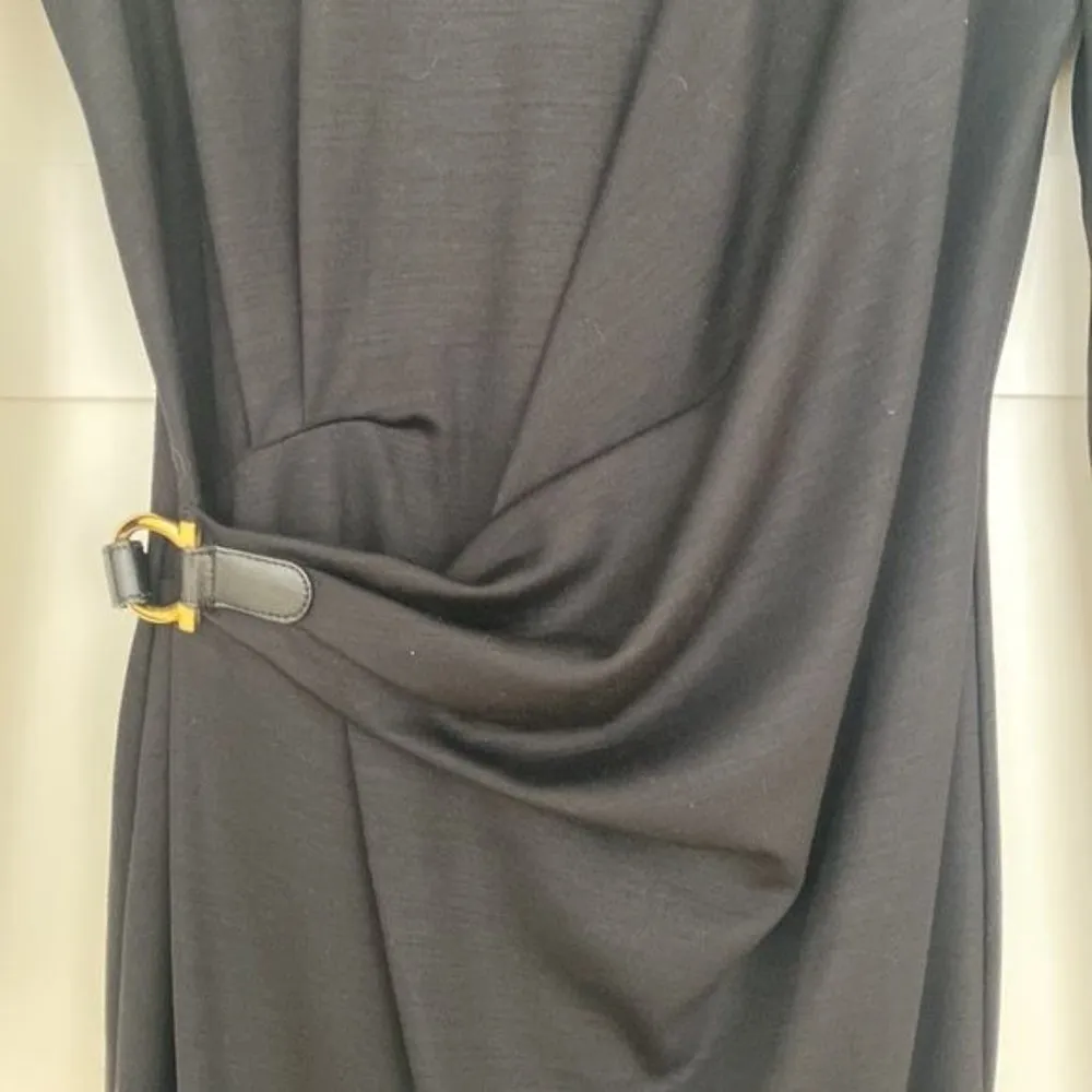 Women's  Wool Faux Wrap Dress with Buckle Size 40 (EU)/ 4 US - Image 8