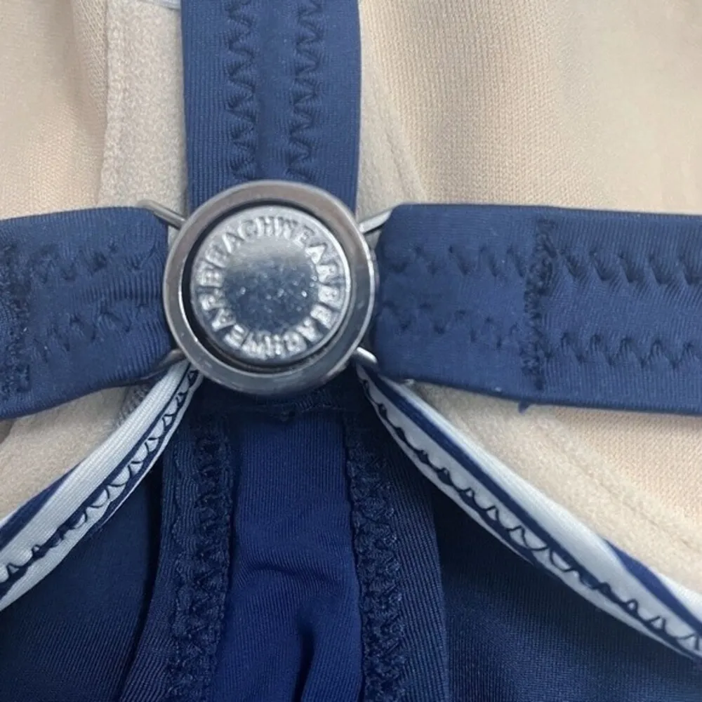 Balneaire Paris Beachwear Red White & Blue Nautical Monokini Size 12 Retro Pinup - Image 10