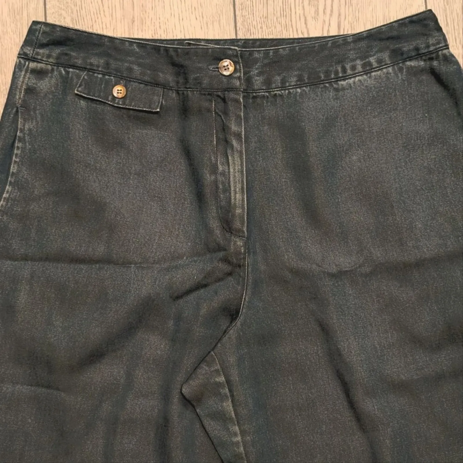 J.Jill Jeans Womens 12 Trouser Wide Leg Style Tencell Lyocell Fabric Blue - Image 2