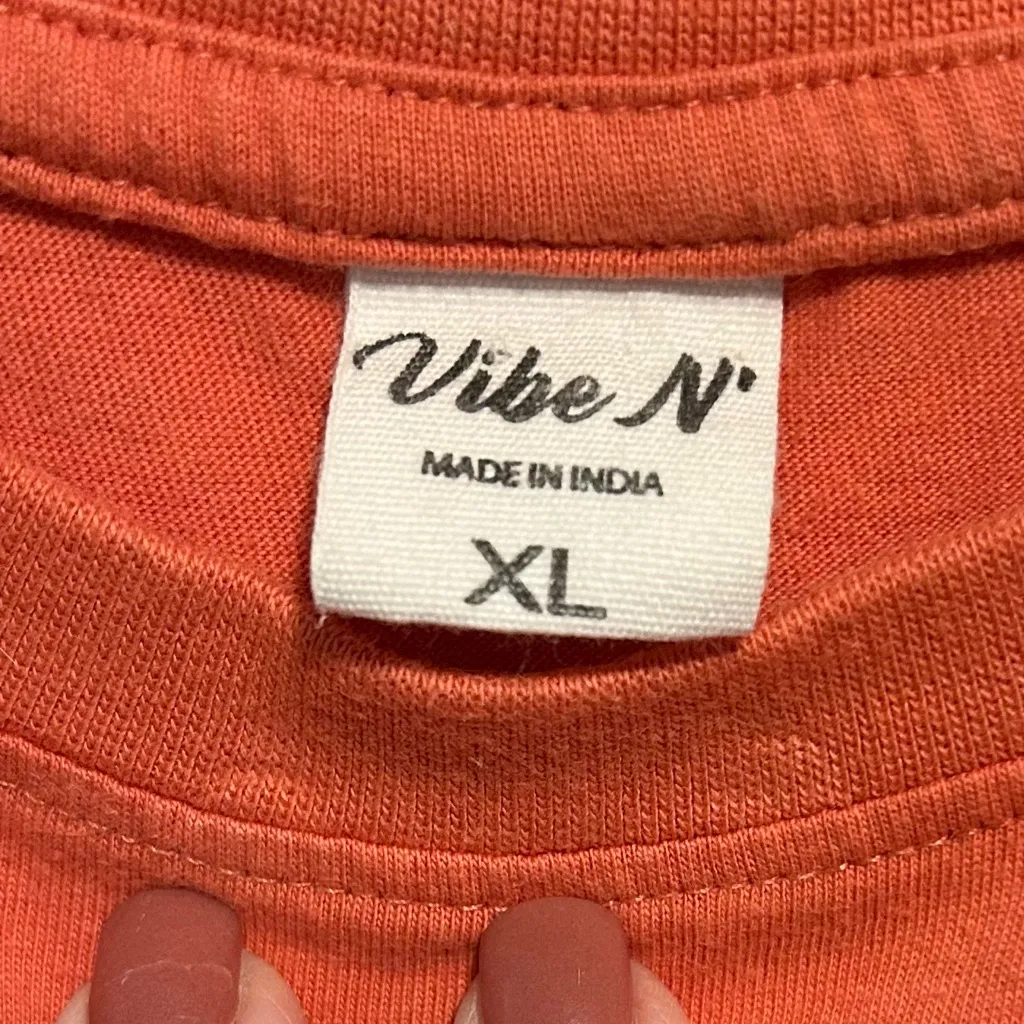 XL Vibes N’ Desert Drifter Distressed Graphic Tee Orange - Image 3